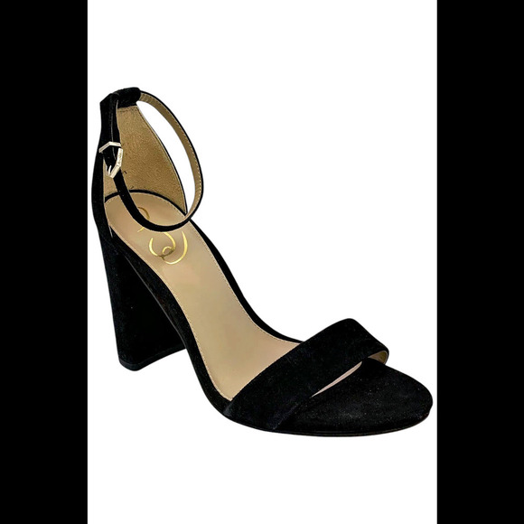 Sam Edelman Womens Heeled Sandals Yaro Black Suede - Medium - Picture 1 of 3